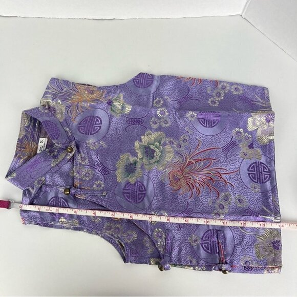 NWT - Kids, Tibetan Traditional Brocade Half Vest - Purple. Size: S - Picture 7 of 9